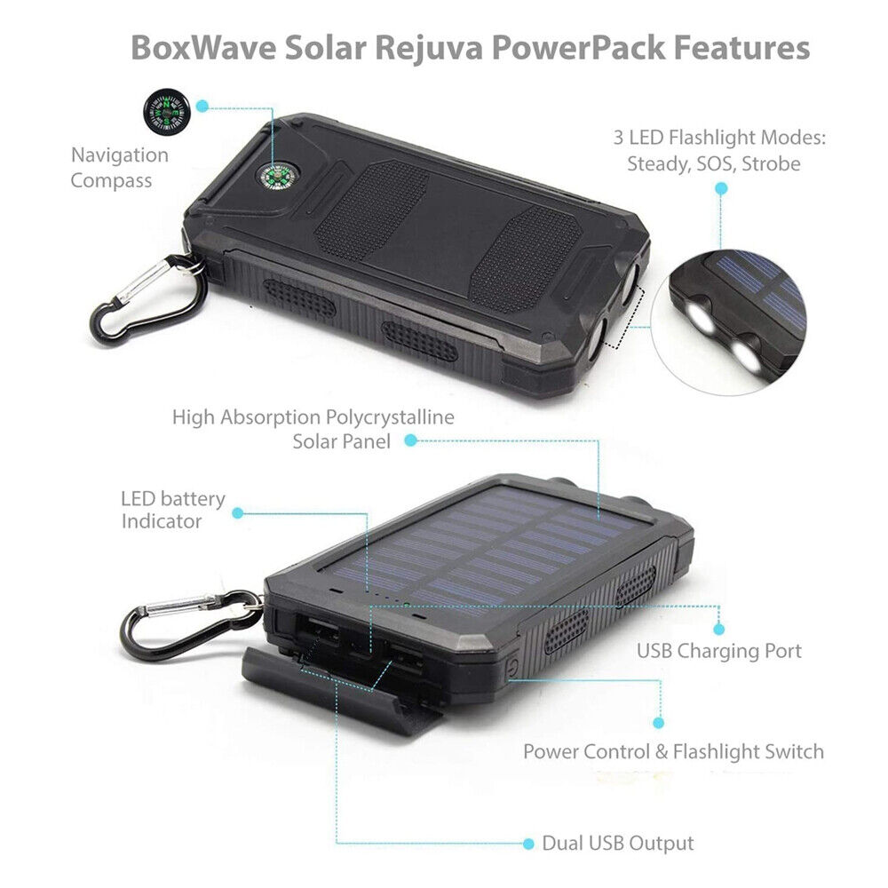Solar Power Bank Waterproof 2USB LED Battery Charger For Cell Phone 1O000000mAh