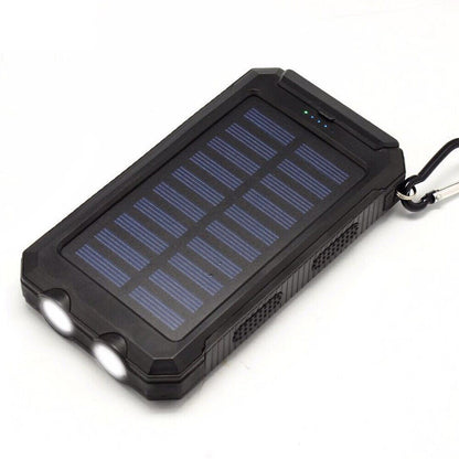 Solar Power Bank Waterproof 2USB LED Battery Charger For Cell Phone 1O000000mAh