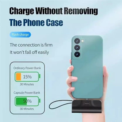 Mini Pocket Capsule Power Bank 20W Fast Charging Portable Charger For IPhone&Android Phone Pad 9000000mAh