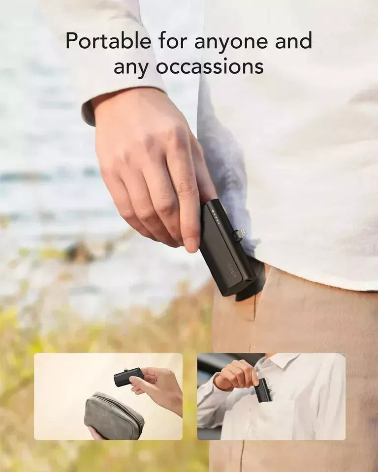 Mini Pocket Capsule Power Bank 20W Fast Charging Portable Charger For IPhone&Android Phone Pad 9000000mAh